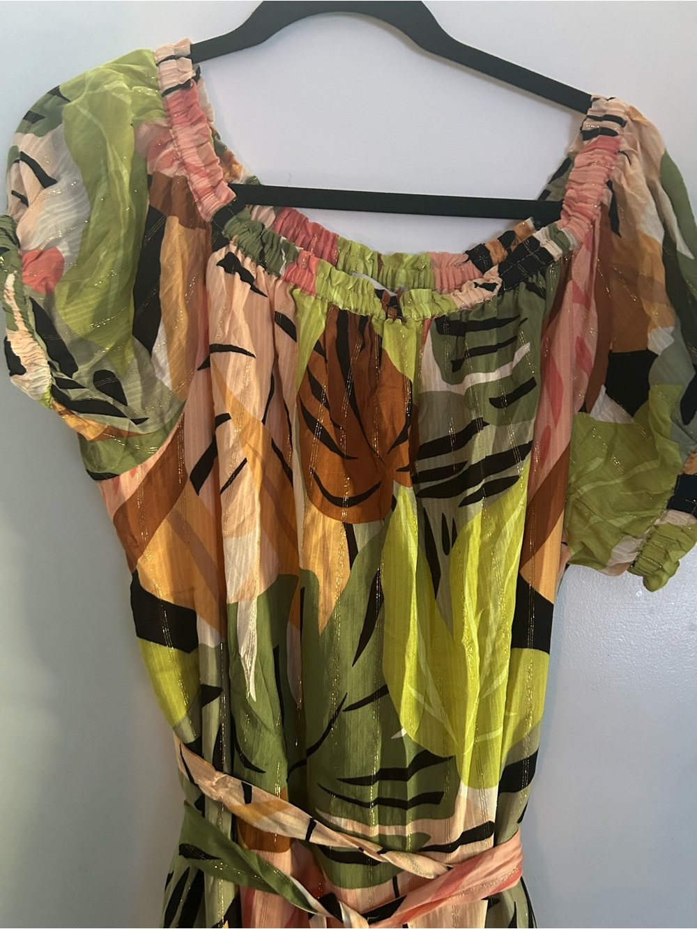 LOFT - Short Sleeve Tropical Maxi Dress